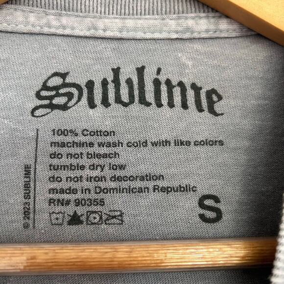 Sublime Classic Sun Acid Wash Graphic Tee Mens Small Gray Unisex Short Sleeve - Picture 4 of 6